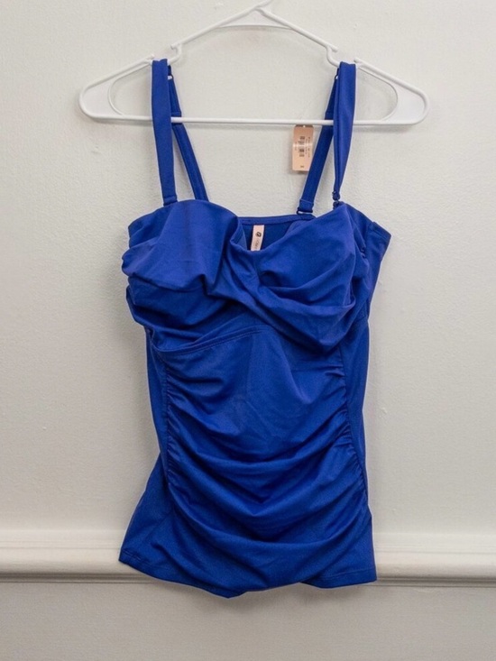 Dobréva Other - Dobréva Blue Ruched Underwire Swim Top 38C Adjustable Straps Full Coverage